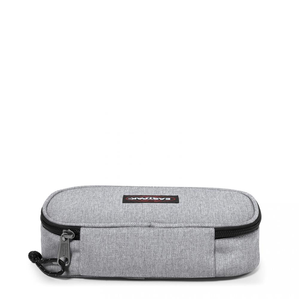 Eastpak Federmäppchen OVAL XL SINGLE Sunday Grey (grau), große Federmappe, Federtasche