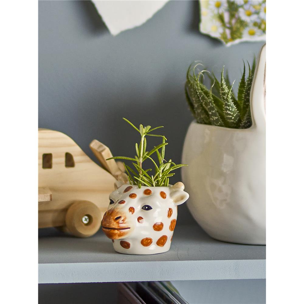 Bloomingville MINI Alazar Vase, Braun, Steingut, Giraffe, Kinderzimmer, dänisches Design