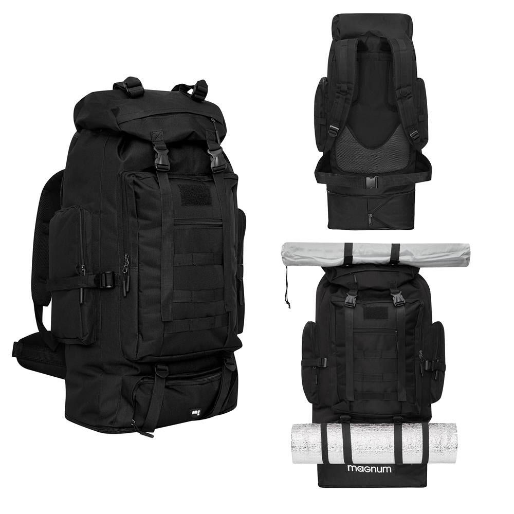 NILS CAMP taktischer Trekkingrucksack Magnum 100L in Schwarz - großer Outdoor Rucksack