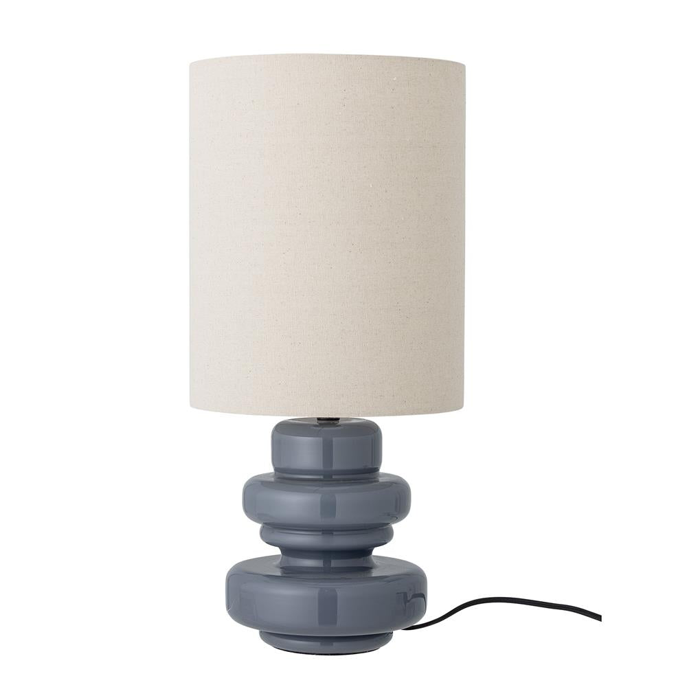 Bloomingville Fabiola Tischlampe Blau Glas D24xH51 cm – elegante Glaslampe