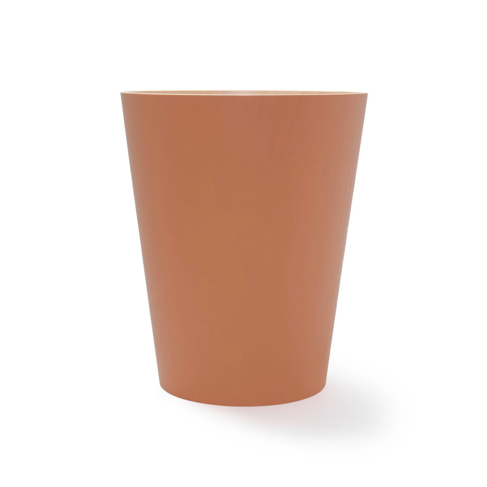 Umbra Woodrow Abfalleimer, Terrakotta Braun/Holz, 7,5 Liter, Zweifarbiger Papierkorb