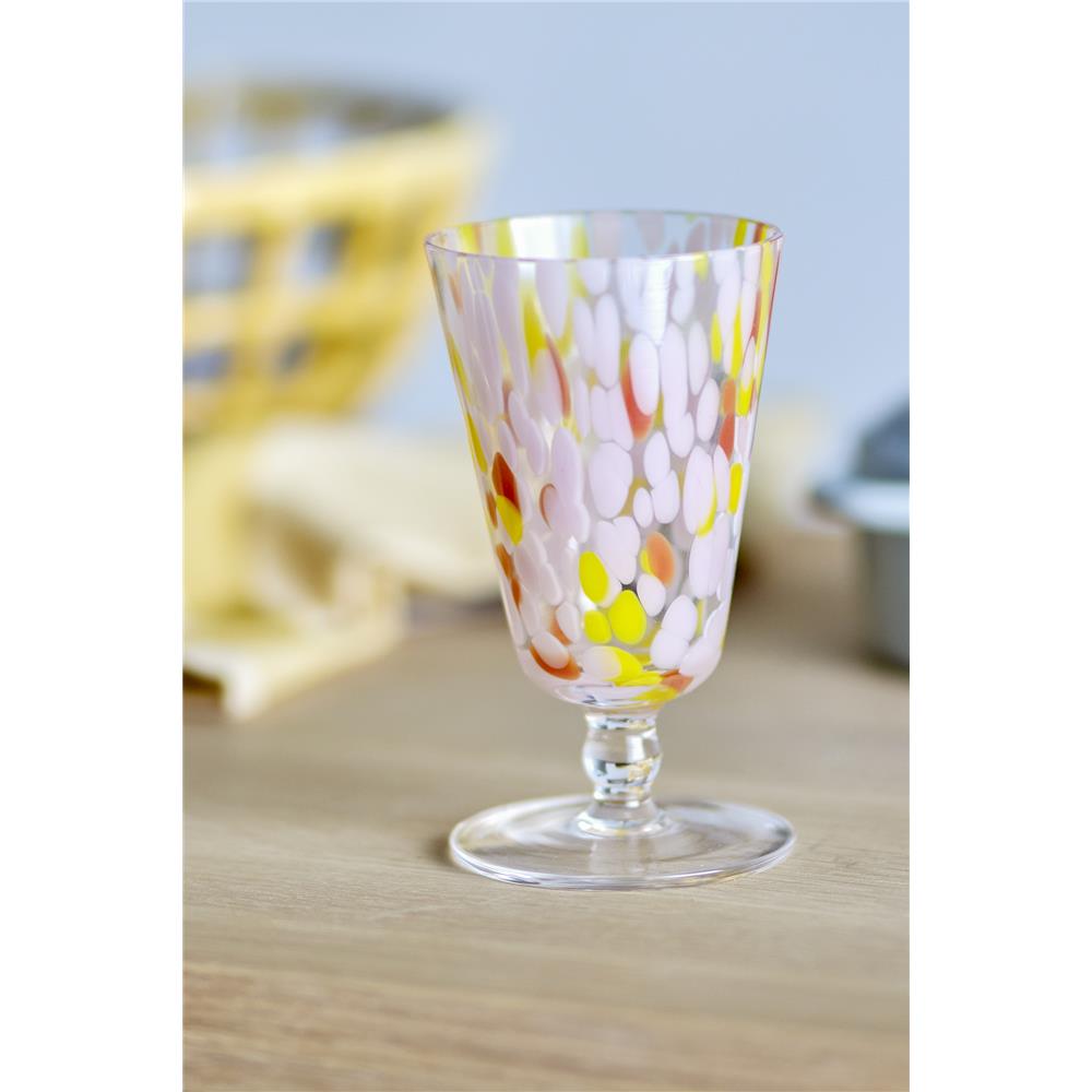 Bloomingville Lilya Weinglas in Rosa, 275ml, aus Glas