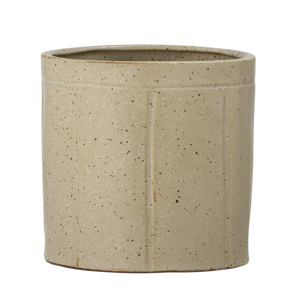Bloomingville Eliaz Blumentopf Natur Ø15 cm – Steingut mit staubiger Oberfläche