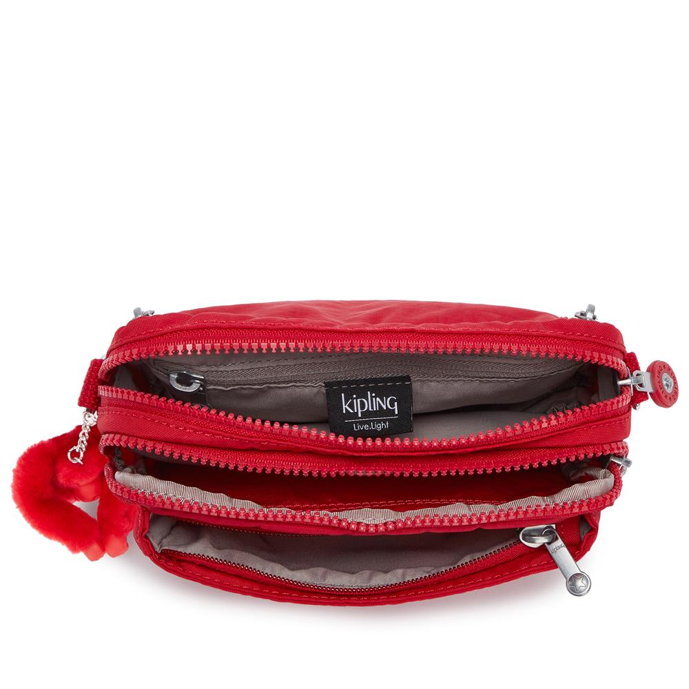 Kipling ABANU MULTI, 2-in-1-Crossbody- und Bauchtasche, Red Rouge (rot), Schultertasche