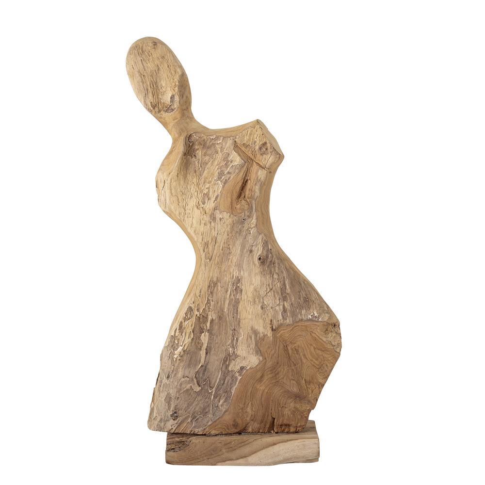 Bloomingville Lenoa Dekofigur Natur Teakholz 30 x 70 x 15 cm Holzfigur Frauenkörper Skulptur Objekt