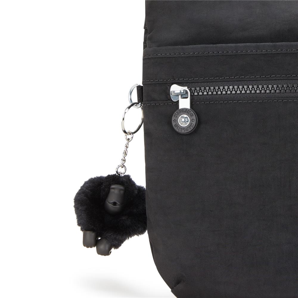 Kipling ARTO M, Mittelgroße Umhängetasche, Black Noir (schwarz), Schultertasche mit Reißverschluss