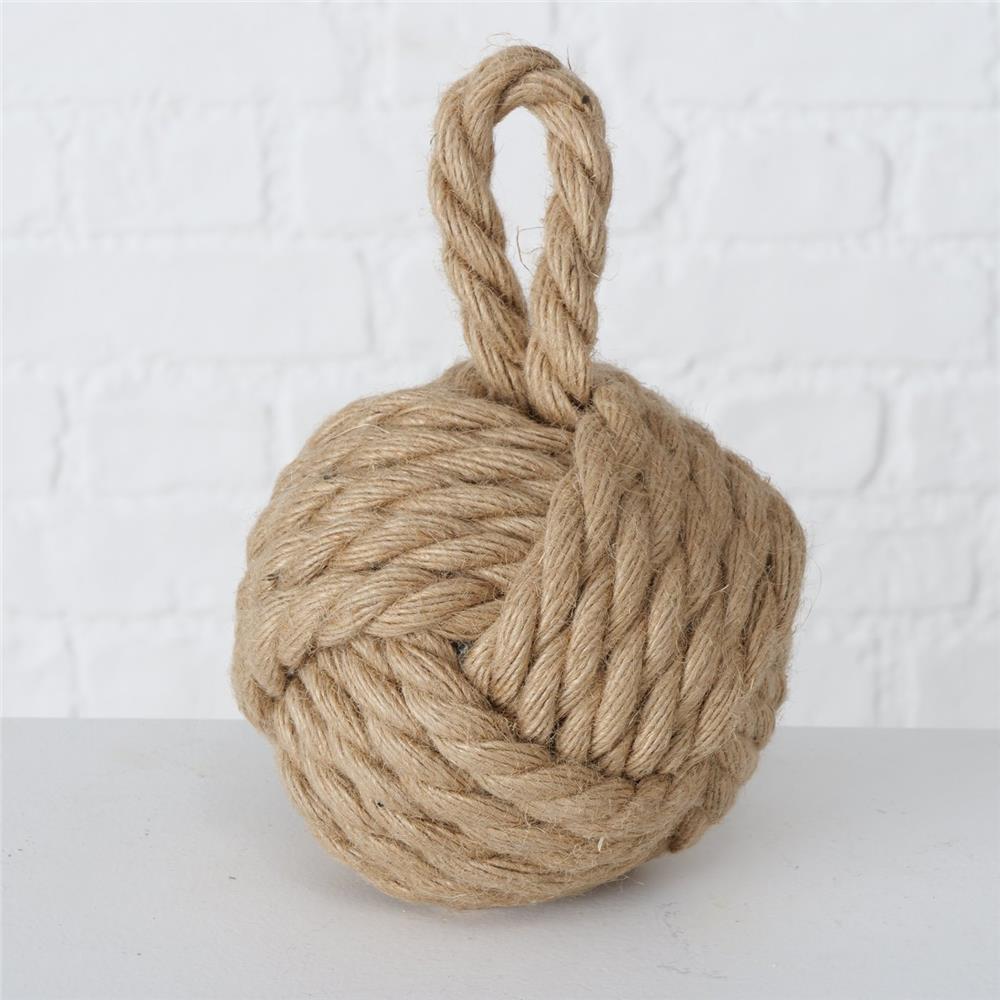 BOLTZE Türstopper als Knoten Zuber in Braun 23x15cm aus Jute mit praktischer Schlaufe
