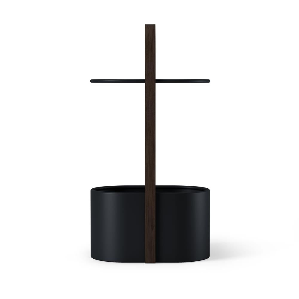 Umbra Bellwood Beistelltisch mit Ablagefläche und Kabelkanal in Schwarz/Walluss