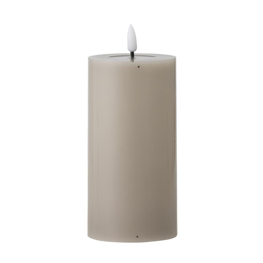 Bloomingville Ponza LED-Kerze 15 cm natur - LED Echtwachskerze mit 3D Flamme & Timer für Wohndeko