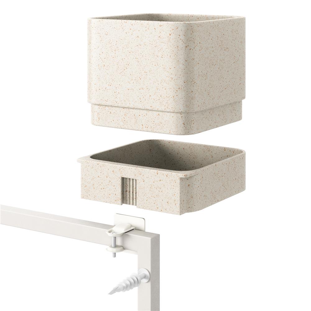 Umbra Cubiko Wandpflanzkasten mit 4 Pflanztöpfen, vertikale/horizontale Ausrichtung, in Weiß
