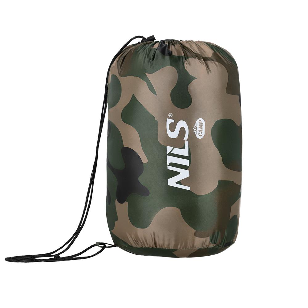 NILS CAMP Schlafsack Tarnfarbe-Grün - leichter Sommerschlafsack für Camping, Trekking & Outdoor
