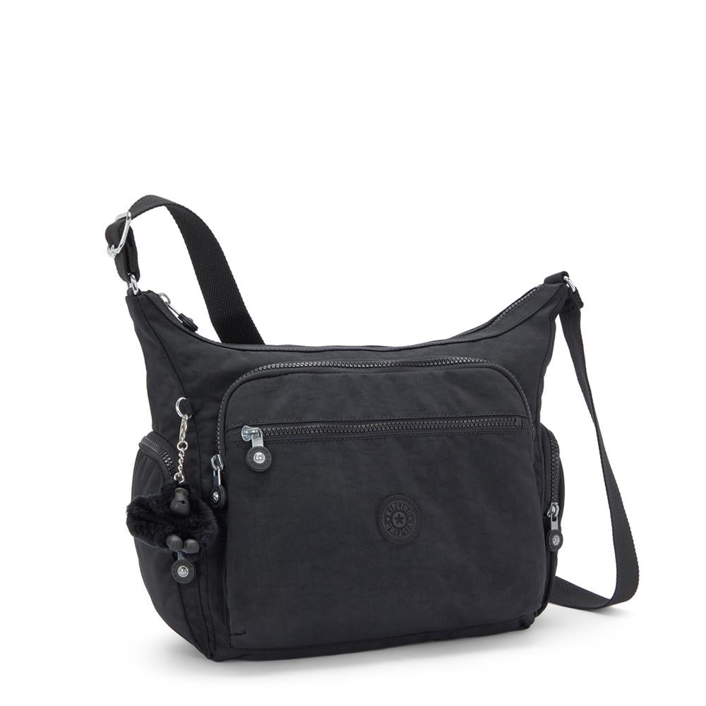 Kipling GABBIE M, Mittelgroße Umhängetasche, Black Noir (schwarz), Schultertasche mit Reißverschluss