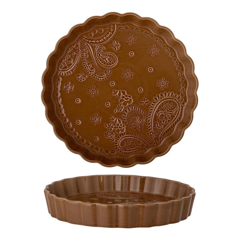 Bloomingville Rani Ofenform, Braun, Steingut, Tarteform, D28xH4,5 cm, dänisches Design