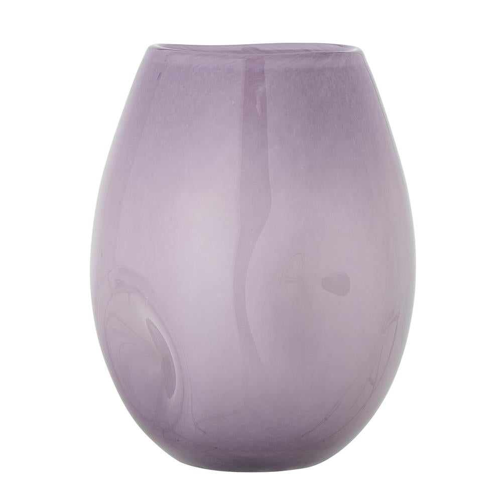 Bloomingville Lilac Vase in Violett, 22cm, aus Glas mundgeblasen
