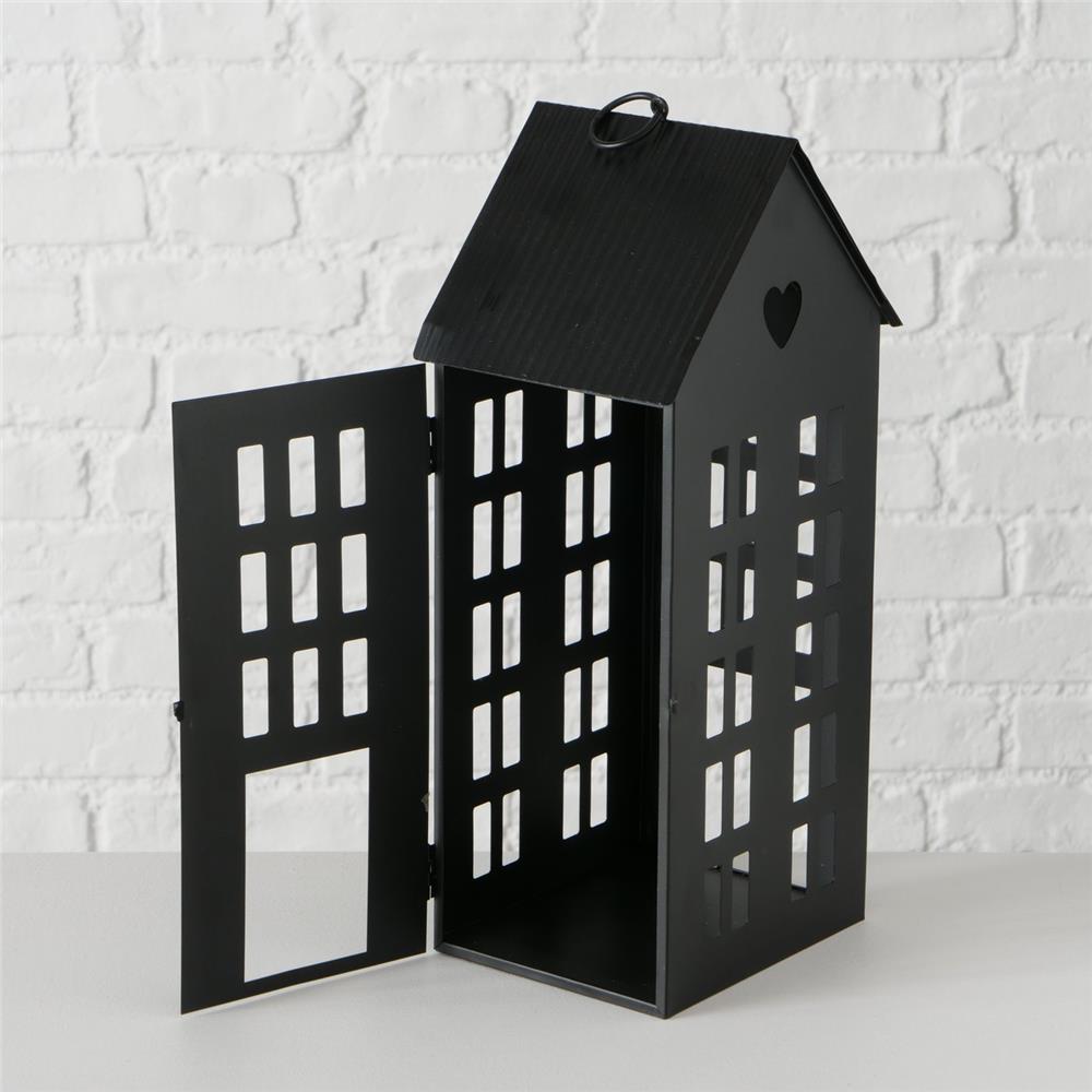 BOLTZE Laterne Alamo Haus 3er Set Indoor Schwarz Metall