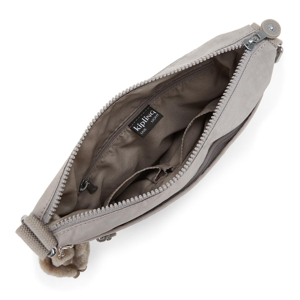 Kipling ARTO M, Mittelgroße Umhängetasche, Grey Gris (grau), Schultertasche mit Reißverschluss