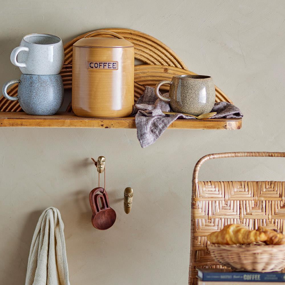 Bloomingville Addison Tassen 3er Set Steingut 500 ml Weiß Grau Braun skandinavisch