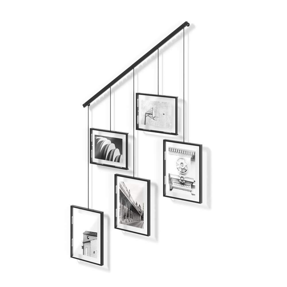 Umbra Exhibit Foto Collage Bilderrahmen, für 5 Fotos (2x 10x15cm und 3x 13x18cm), in Schwarz