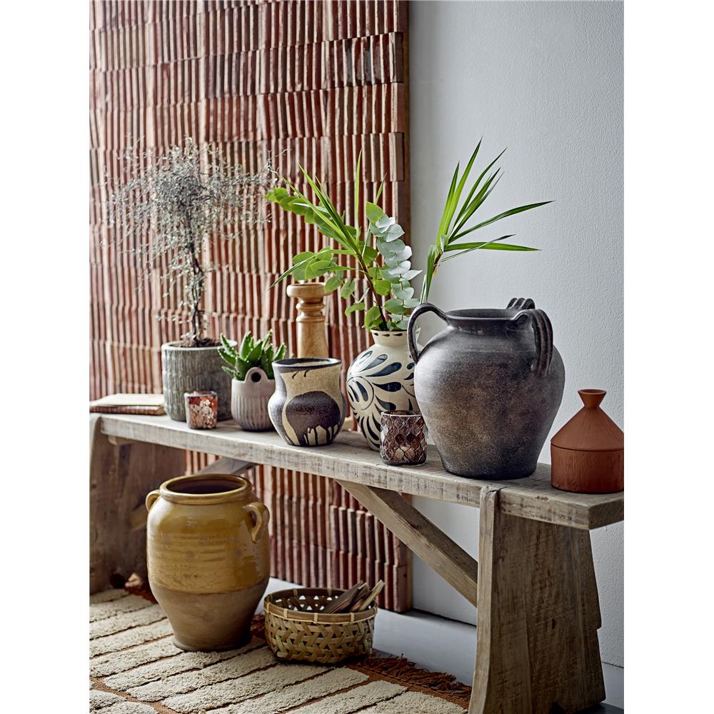 Bloomingville Caylie Gefäß mit Deckel, Rot, Terrakotta, D14xH17 cm, dänisches Design