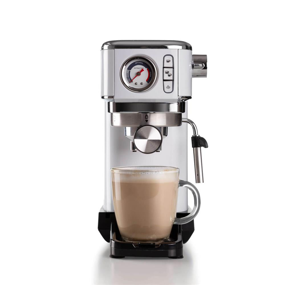 Ariete Moderna Espressomaschine Slim, Weiß, Siebträgermaschine, 1-Tassen-Kaffeemaschine