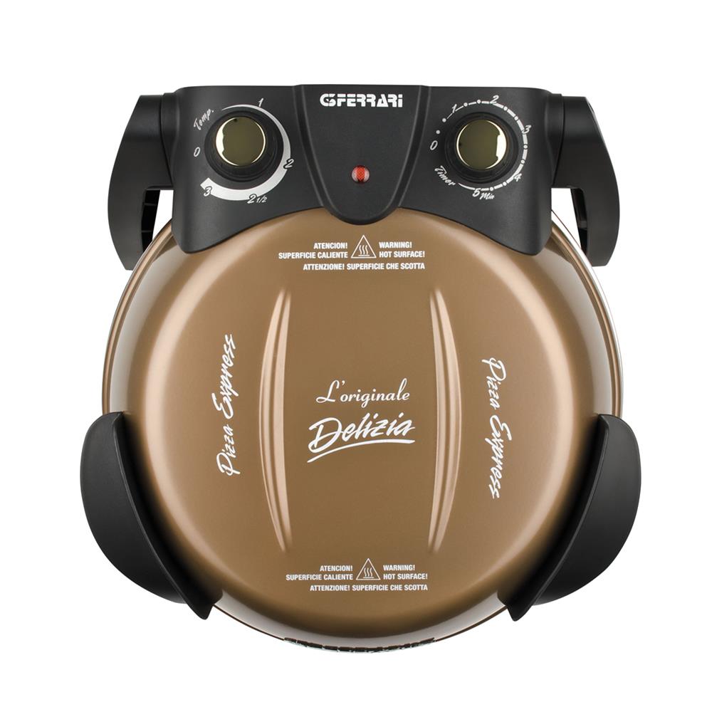 G3Ferrari elektrischer Pizzaofen Delizia Pizzamaker 1200 W für Pizza Ø 31cm kupfer Pizzamaker mit feuerfestem Naturstein