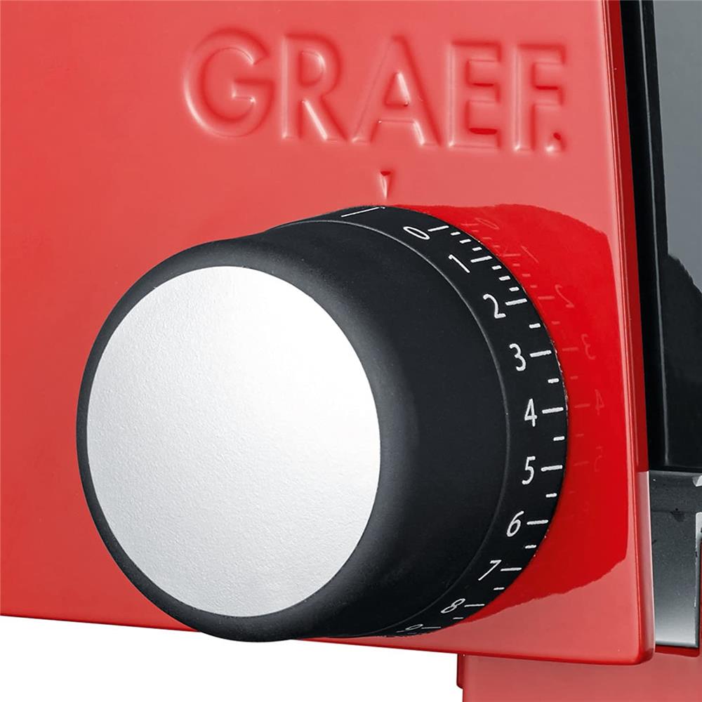 GRAEF SKS 100 Allesschneider Rot Wellenschliffmesser Edelstahl Metall kompakt inkl. MiniSlice