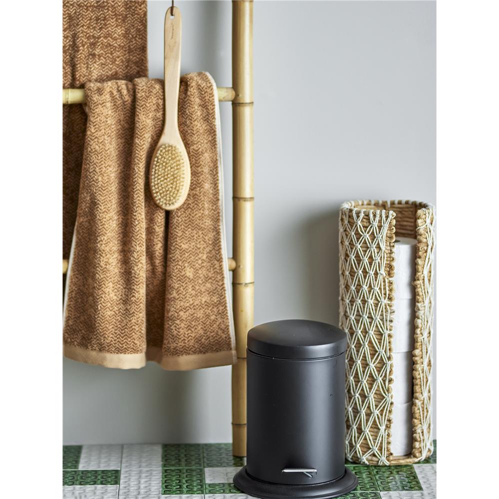 Bloomingville Loupi Abfalleimer Schwarz Edelstahl Mülleimer Kosmetikeimer Treteimer Badezimmer