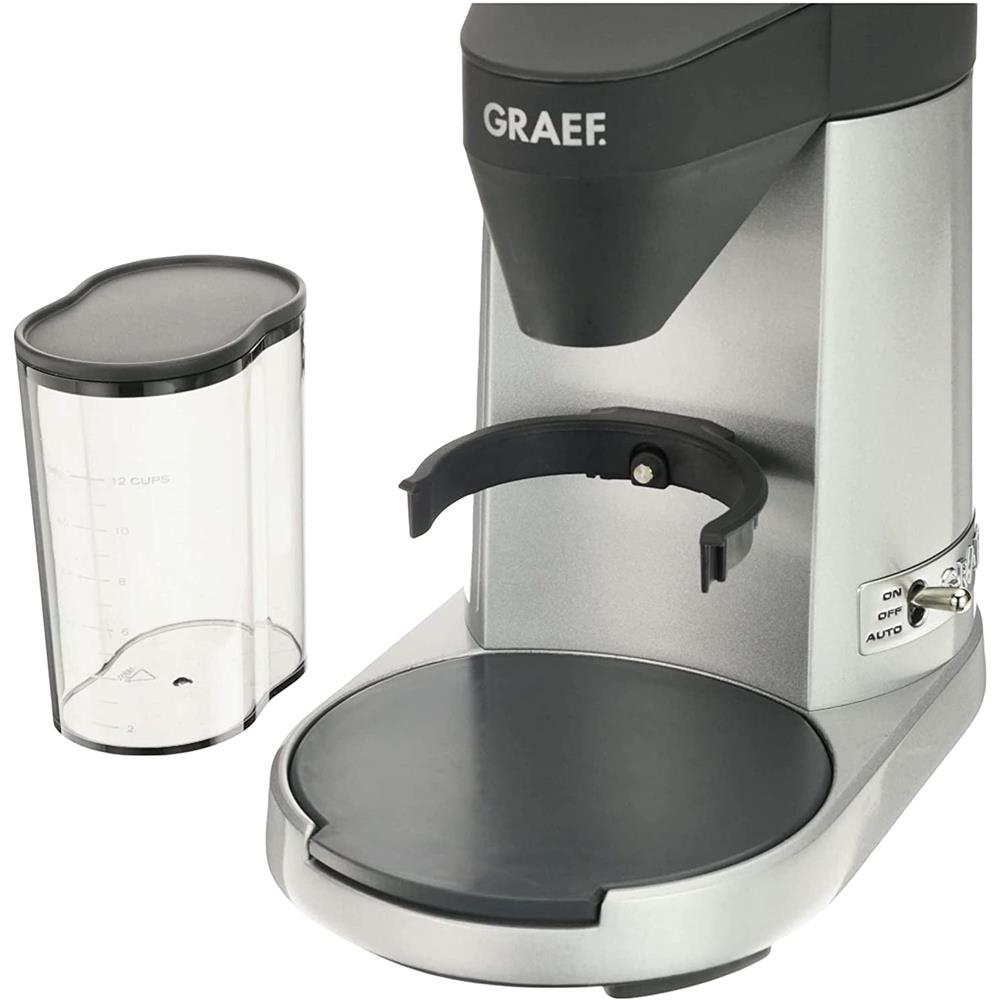GRAEF elektrische Kaffeemühle CM 800 Silber Espressomühle Edelstahl Kegelmahlwerk