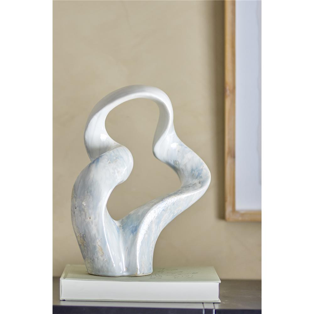 Bloomingville Rouyi Skulptur in Grau, 34cm, aus Steingut