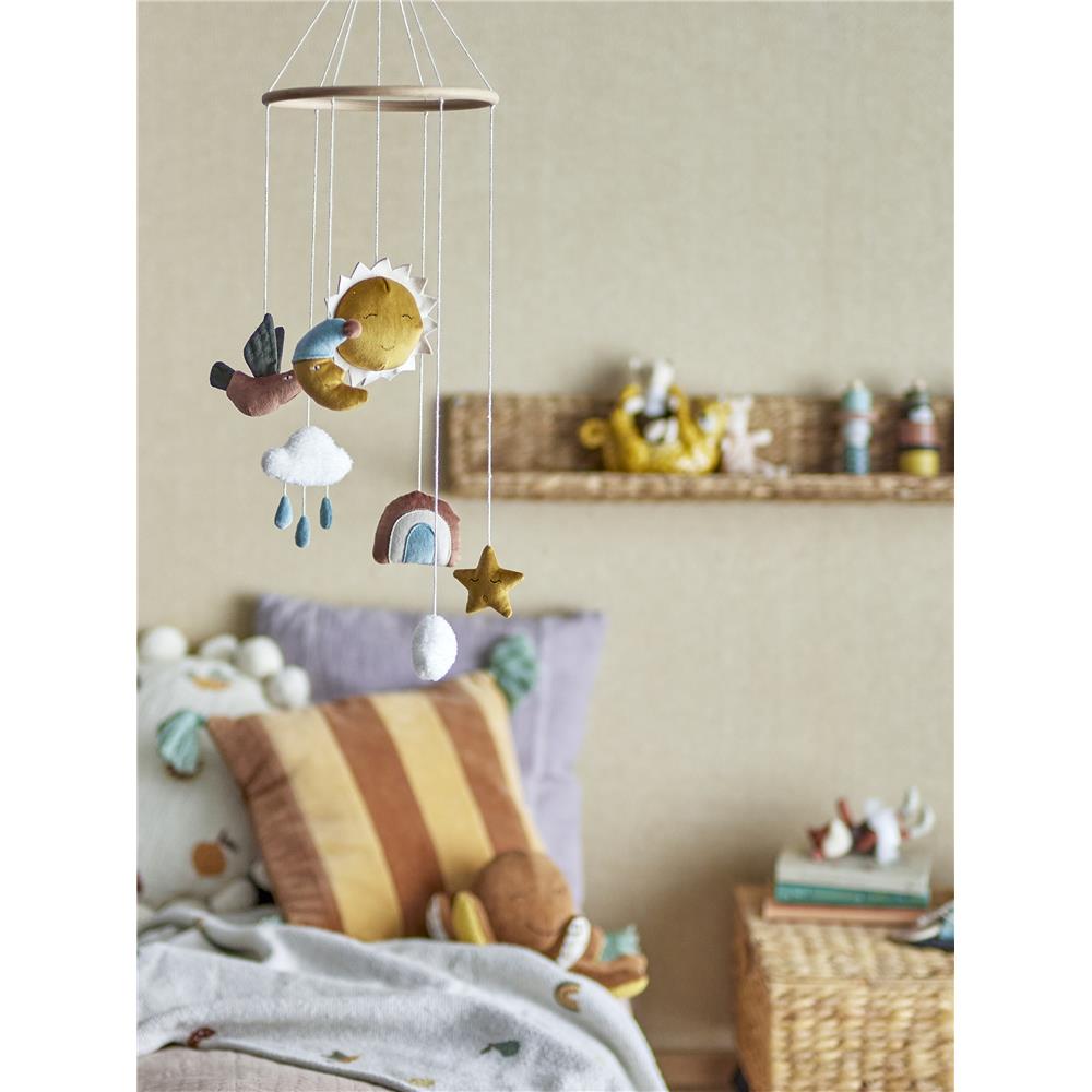 Bloomingville MINI Vigge Mobile, Sonne und Mond, Braun, Kinderzimmer, Dekoration, dänisches Design