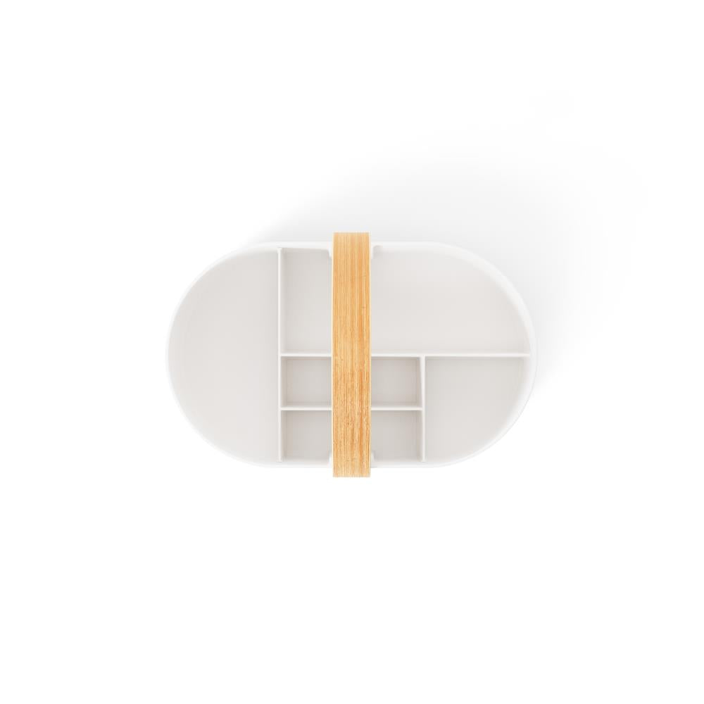 Umbra Bellwood Caddy mit herausnehmbarer Trennwand, Organizer für Kosmetik in Weiß/Natur