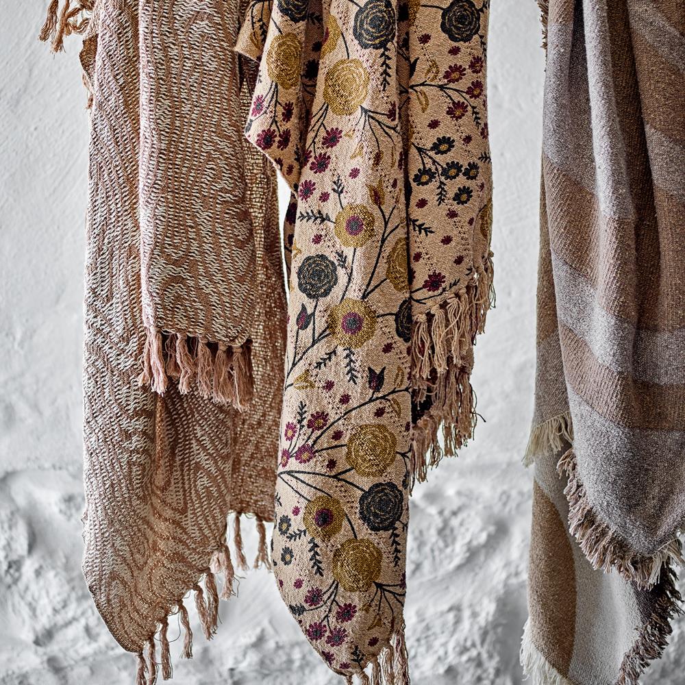 Bloomingville Okapi Decke Braun Baumwolle 160x130 cm Wohndecke