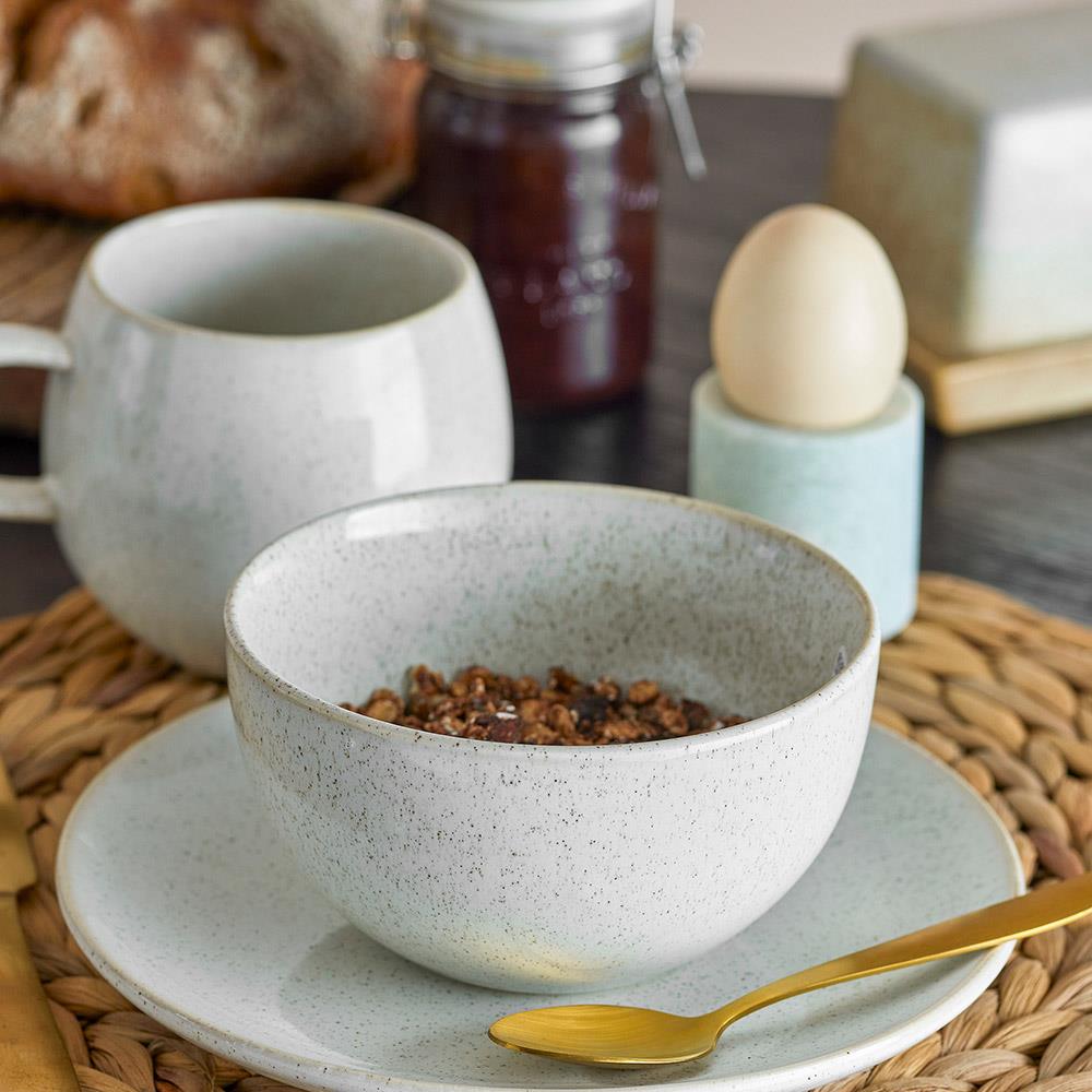 Bloomingville Addison Teller Weiß Steingut 16 cm skandinavisch