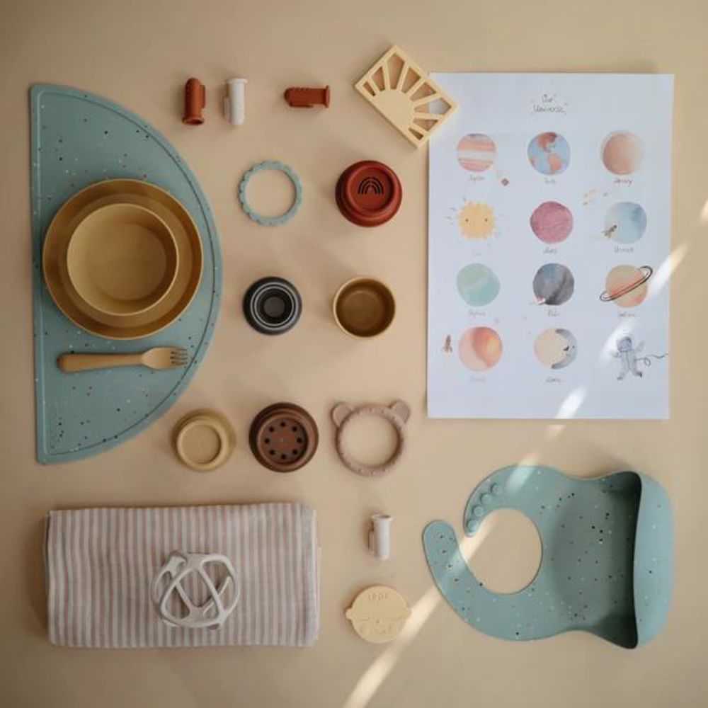 Mushie Motorik-Spielzeug Stapelbecher, Retro, BPA-frei