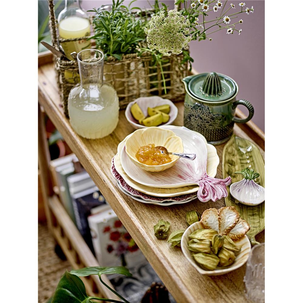 Bloomingville Liselu Zitronensaftpresse mit Blumenmuster, in Grün, aus Steingut
