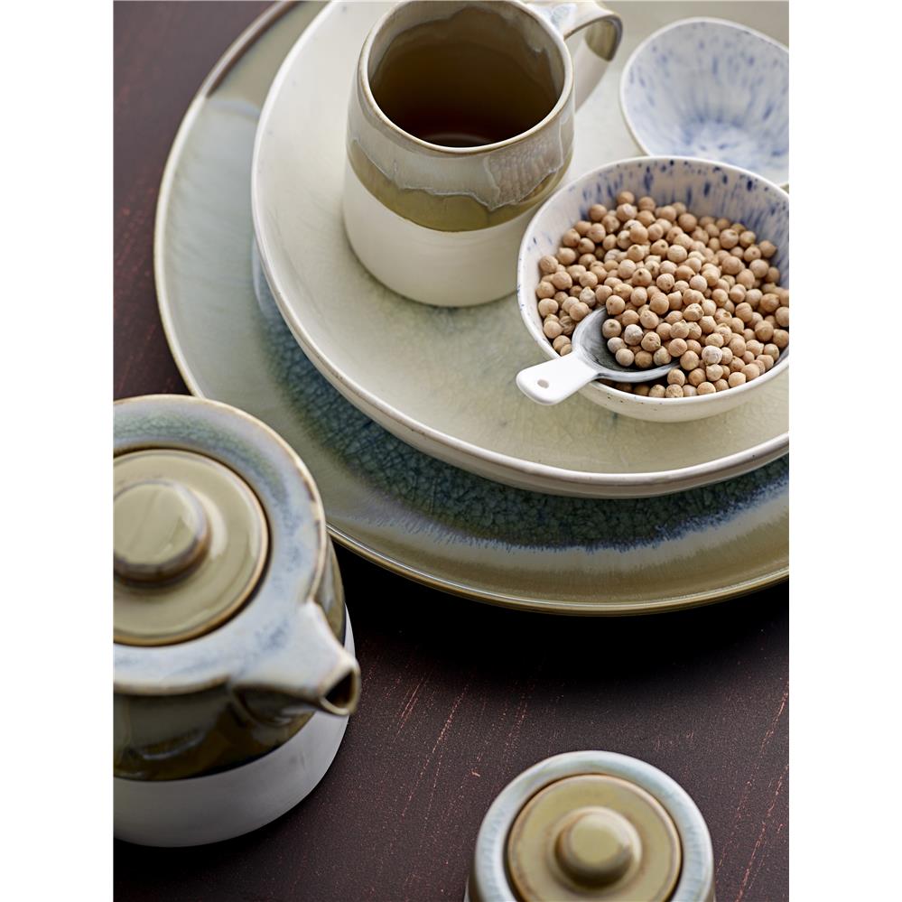 Bloomingville Heather Servierplatte Braun/Beige 35cm Steingut Servierschale Boho Design