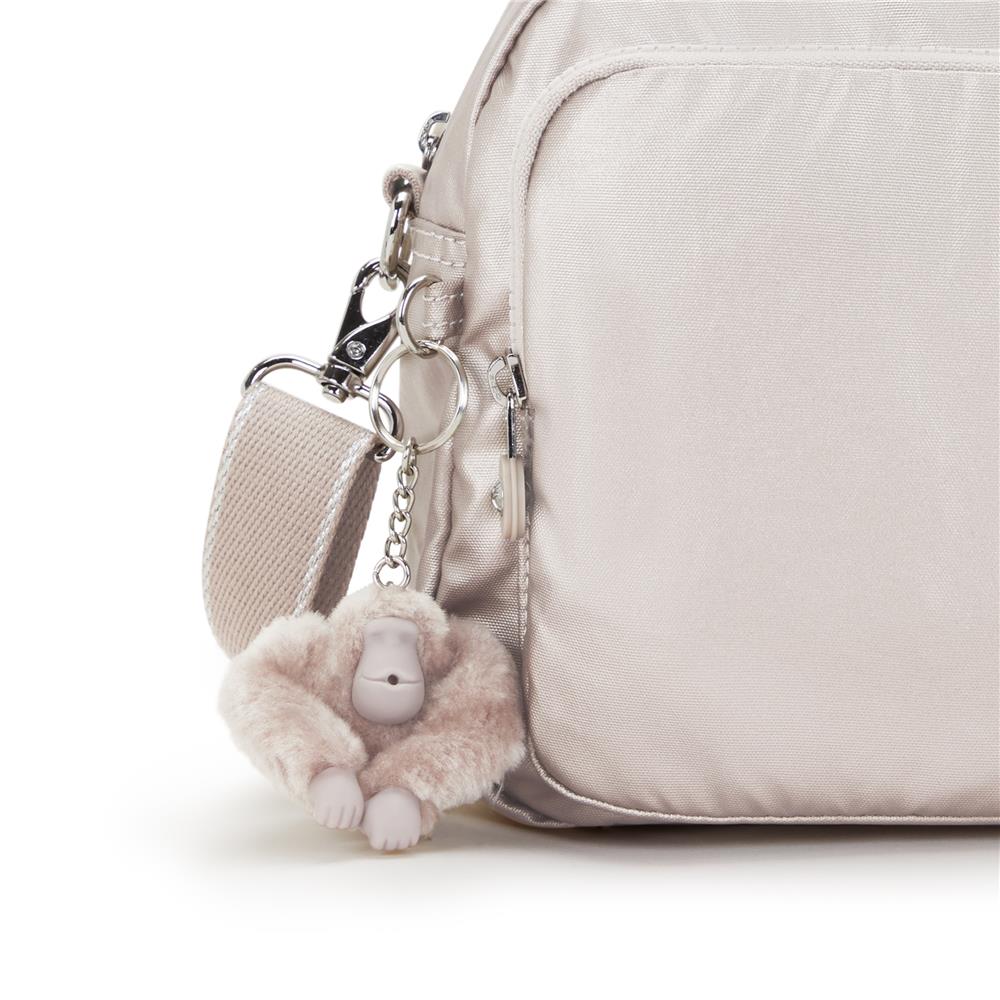 Kipling COOL DEFEA, Mittelgroße Schultertasche, Metallic Glow (beige), Umhängetasche
