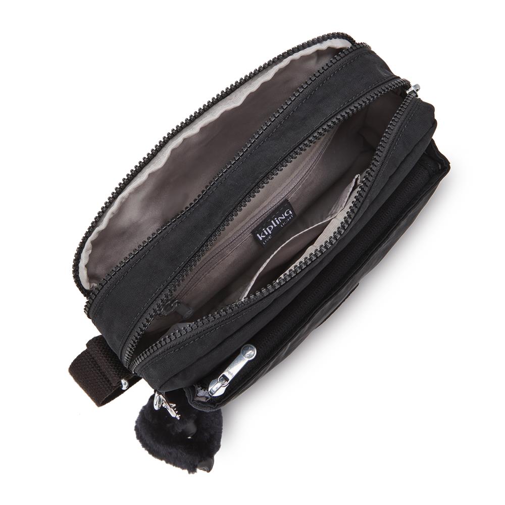 Kipling ABANU M, Mittelgroße Umhängetasche, Black Noir (schwarz), 4L, Schultertasche