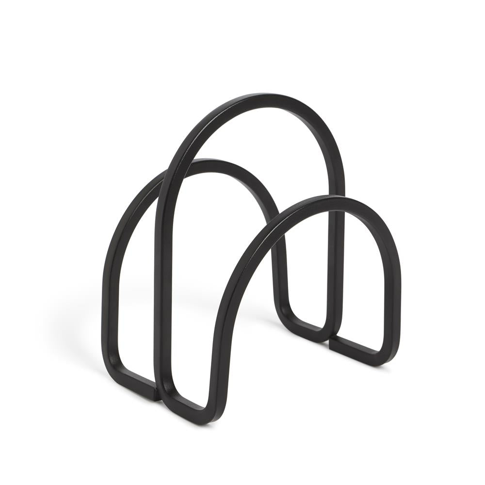 Umbra Squire Serviettenhalter, in Schwarz, gebogenes Metall im eleganten Stil