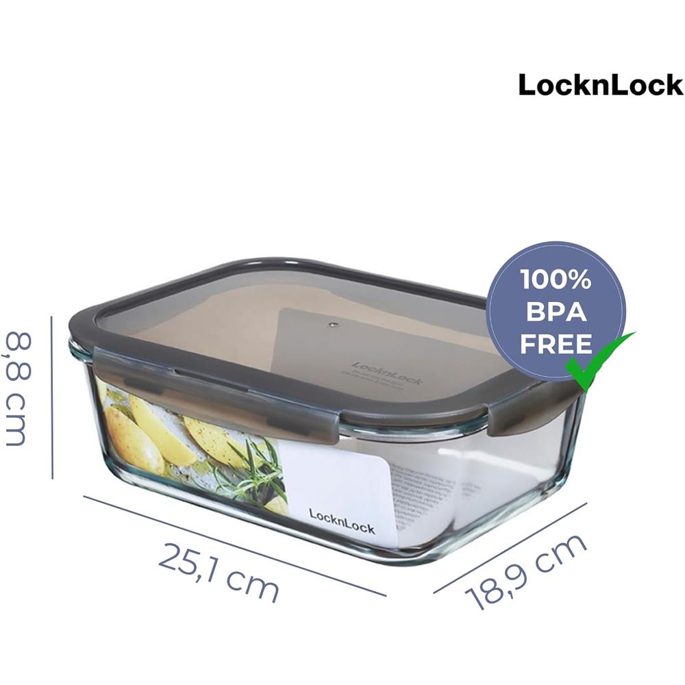 LocknLock Oven Glass Frischhaltedose 2 L - Ofenform luftdicht auslaufsicher