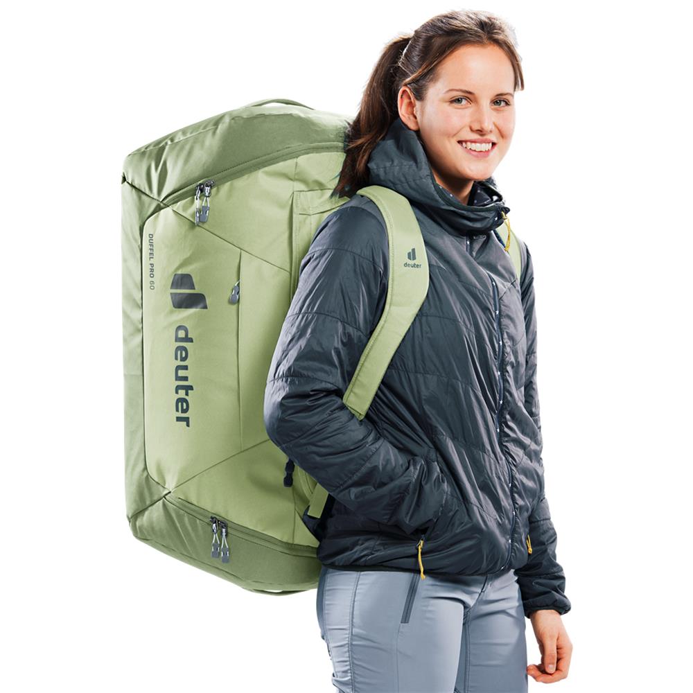 deuter Duffel Pro 60, Reisetasche, mineral-grove (grün), auch als Rucksack tragbar
