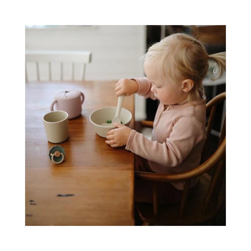 Mushie Kinderschüssel 2er Set, Vanilla, rund, BPA-frei