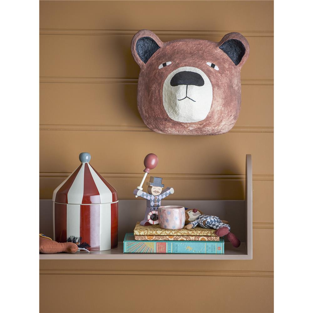 Bloomingville MINI Cimmi Gefäß mit Deckel, Rot, Zirkuszelt, Steingut, Kinderzimmer, dänisches Design