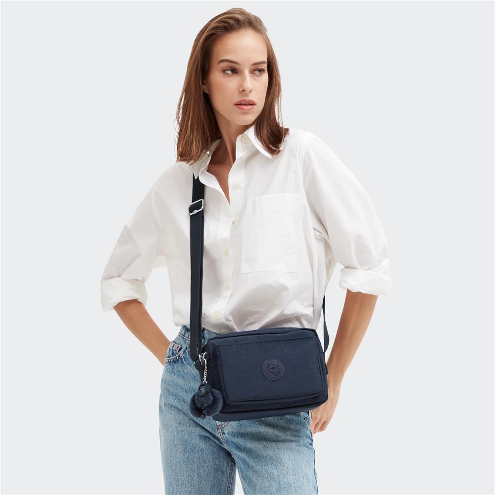 Kipling ABANU M, Mittelgroße Umhängetasche, Blue Bleu 2 (blau), 4L, Schultertasche
