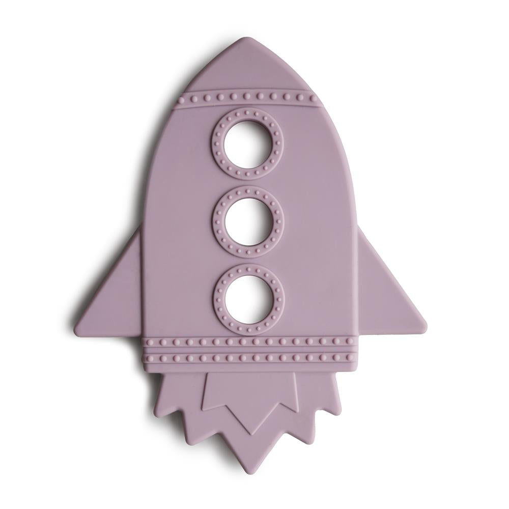 Mushie Beißring Rakete, Soft Lilac, aus Silikon, BPA-frei