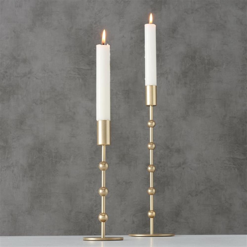 BOLTZE Kerzenleuchter Kimberly, 2-teiliges Set im Modernen Design aus Metall in Gold