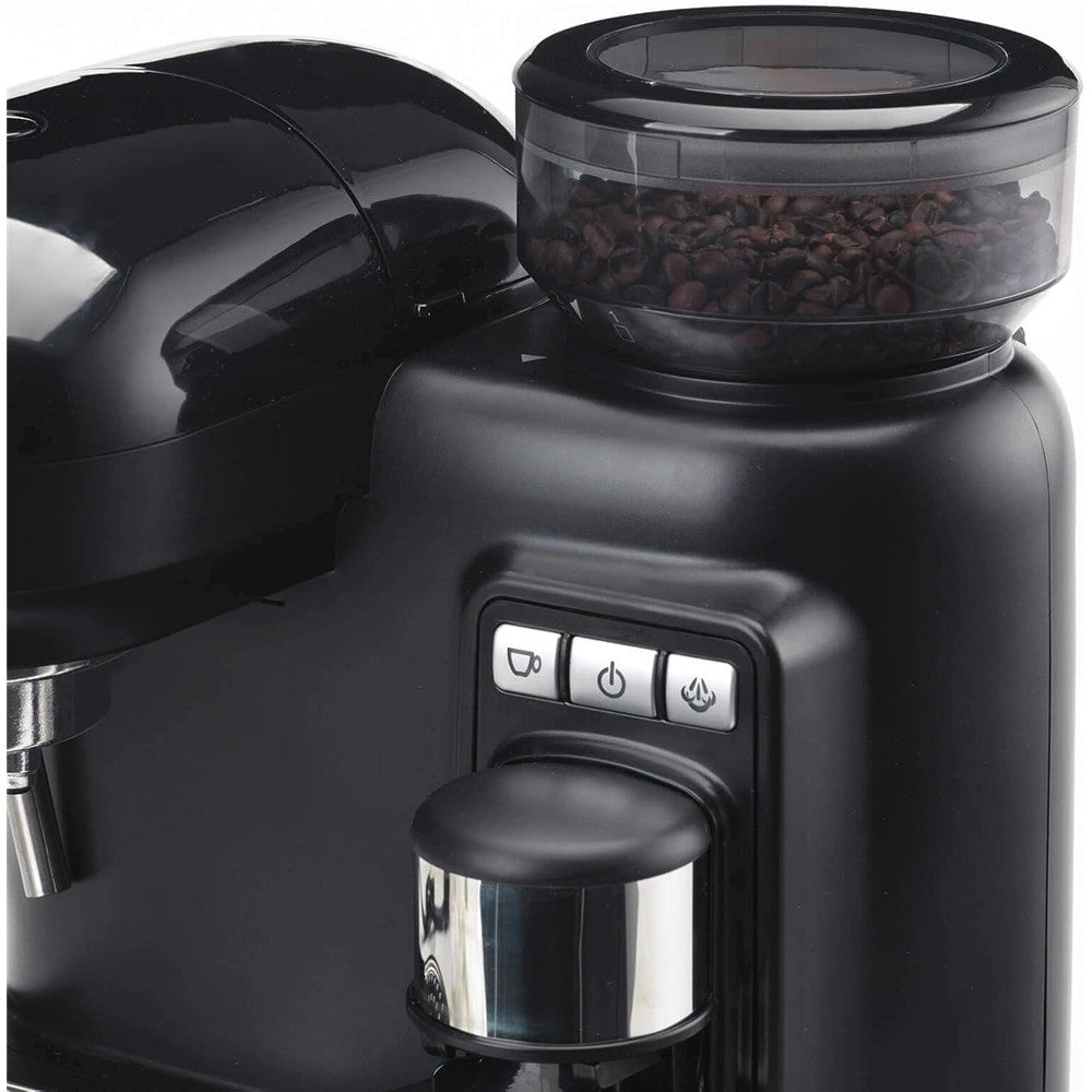 Ariete Moderna Espressomaschine, Schwarz, Kaffeemaschine mit Mahlwerk, 15 Bar