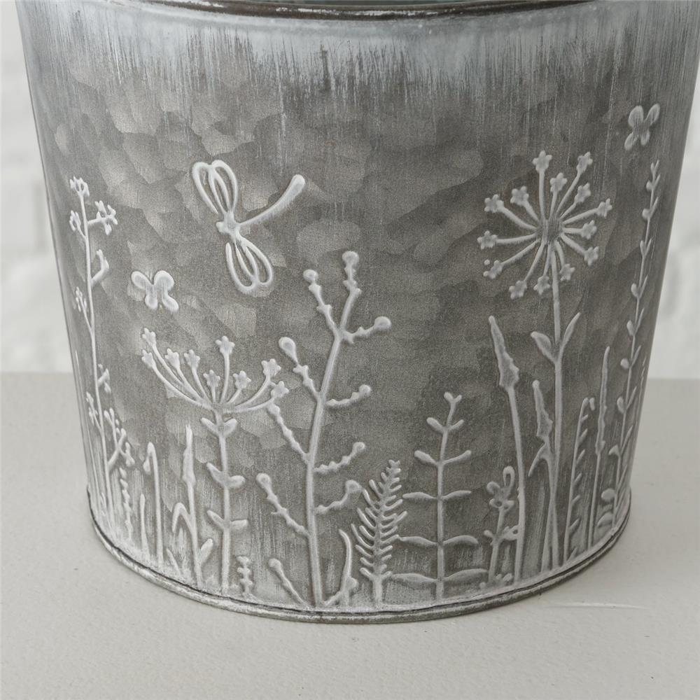 BOLTZE Eimer Silene 15cm Zink Blumentopf Pflanzgefäß Zinkeimer Übertopf Shabby Chic