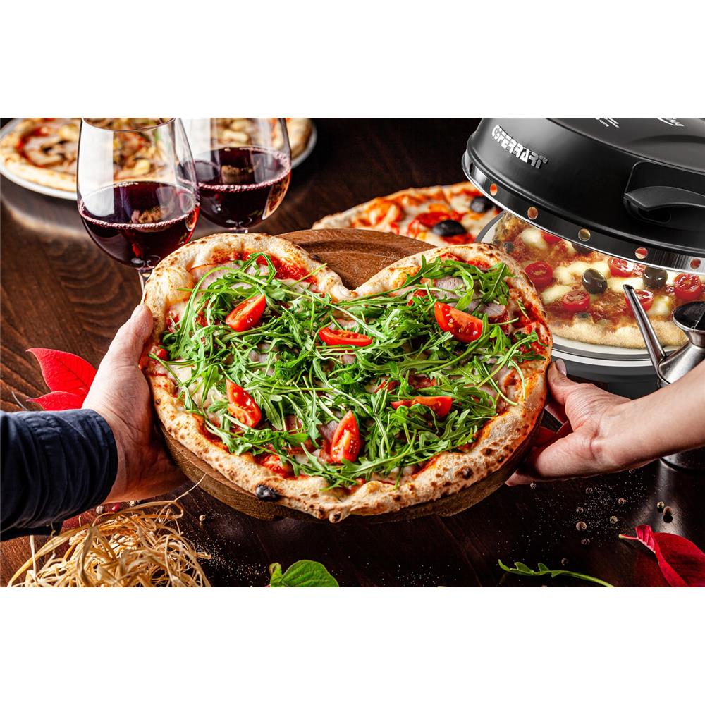 G3Ferrari elektrischer Pizzaofen Napoletana mit Pizzastein schwarz Pizzamaker 1200W für Pizza Ø 31cm
