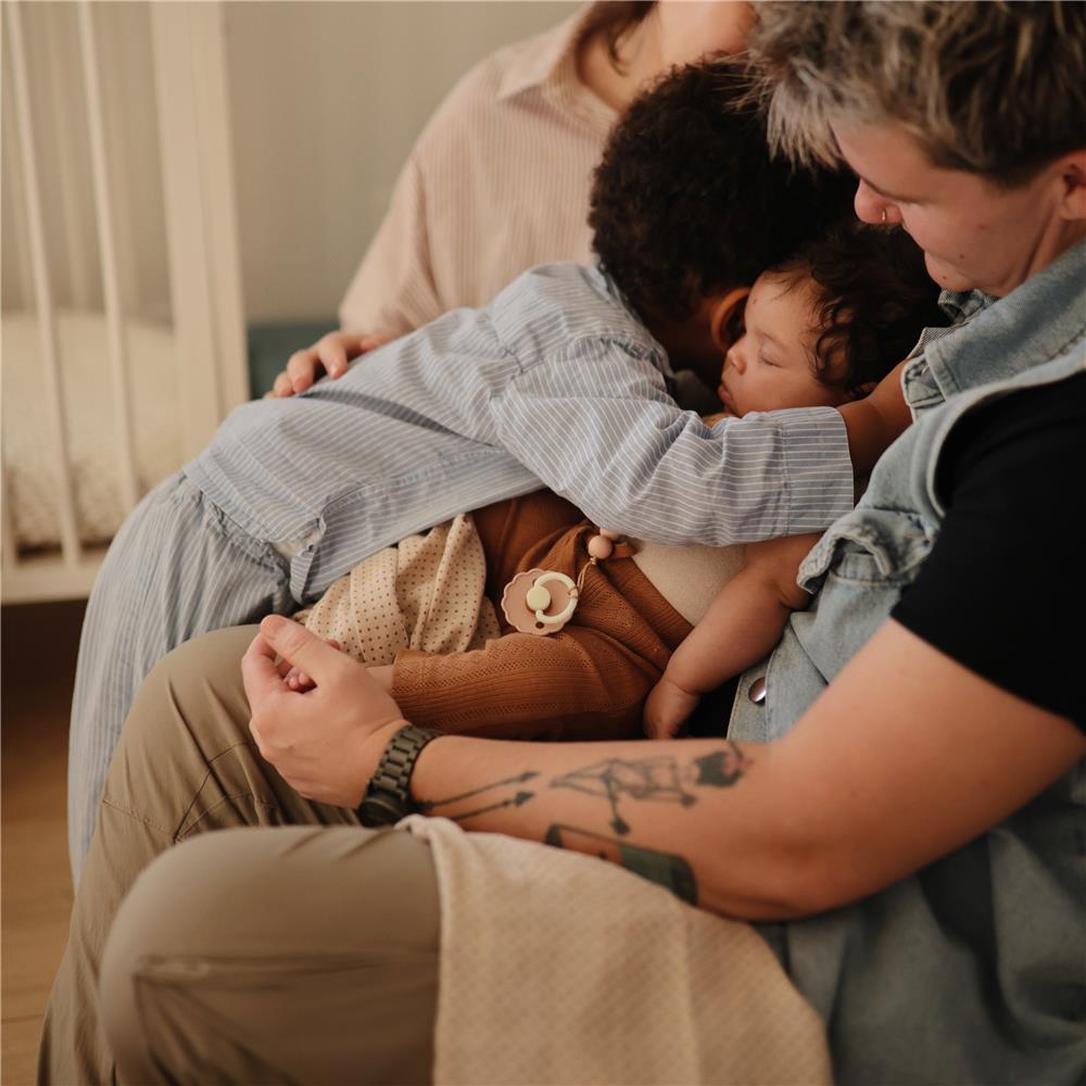 Mushie Musselin-Baby-Wickeldecke, Caramel Polka Dots, Pucktuch aus 100% Bio-Baumwolle